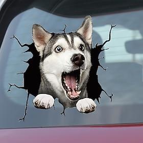 3D Car Stickers Auto Rear Window Puppy Broken Window Stickers French Bulldog Car Stickers Vinyl Decals