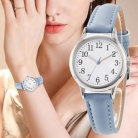 Japan Movement Mother's Day Gift for Women Quartz Watch Easy to Read Arabic Numerals Simple Dial PU leather strap Laides Clock