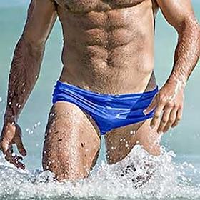Men's Swimwear Swim Shorts Swim Briefs Plain Breathable Soft Outdoor Casual Daily Hawaiian Stylish Black White Micro-elastic