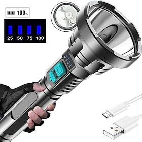 Big New Wick Strong Light Flashlight USB Rechargeable Tactical Hunting Flashlight Built-in Battery Light LED Flashlight
