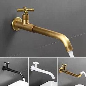 wandgemonteerde wastafelkraan voor de badkamer alleen koud, 360 draaibare messing wastafelkranen, wasruimte met één handgreep en één gat