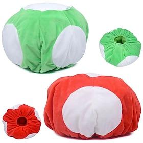 Mushroom Hat Plush Toy Green And Red Cartoon Cosplay Hat Cute Caps Gifts For Friends 1930cm