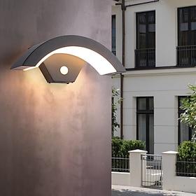 LED Outdoor Wall Lamp 24W with Motion Sensor IP65 Waterproof Light Control Suitable for Bathroom Garage Fence Deck Courtyard AC85-265V