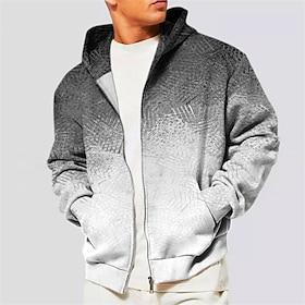 Men's Geometric Graphic Prints Hoodie Hoodies Sweatshirt Streetwear Designer Casual Long Sleeve Hooded Sports Outdoor Daily Sports Holiday Blue Brown Green Gr