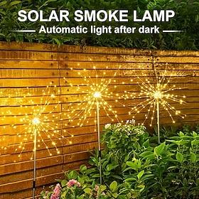 Solar Fireworks Lights Pathway Lights Outdoor 2x 1x LED Stake Lights for Walkway Garden Backyard Landscape Decoration 120LEDs Fairy Christmas Light for Garden
