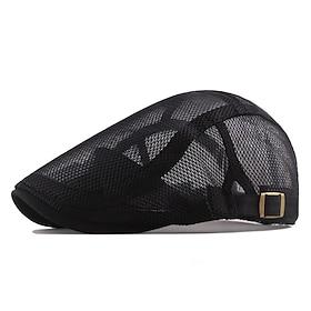 Men's Flat Cap Newsboy Cap Newsboy Hat Black Deep Blue Polycotton Travel Beach Outdoor Vacation Plain Adjustable Fashion