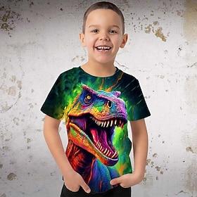 Boys 3D Graphic Animal Dinosaur T shirt Short Sleeve 3D Print Summer Spring Active Sports Fashion Kids 3-12 Years Outdoor Casual Daily Regular Fit