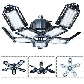 LED Garage Lights Bulb 6/8/10 Panels 200W 20000LM 6500K Led Shop Light with  Deformable Panels Basement Barn Light Garage Ceiling Lights