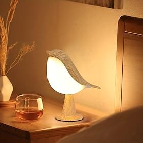 Magpie Night Light with Tri-color Touch Control Dimmable Cute Little Bird Night Light Rechargeable Aromatherapy Table Lamp for Bedroom Nursery Office Car Home