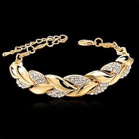 Women's Bracelets Fashion Full Diamond-Gold Leaf Bracelet Alloy Zirconia Jewelry for Girlfriend Valentines Mothers Jewelry Gifts