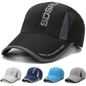 Men's Baseball Cap Sun Hat Black White Polyester Travel Beach Outdoor Vacation Plain Adjustable Sunscreen Fashion Sports
