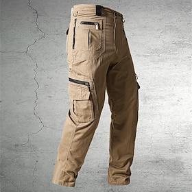 Men's Cargo Pants Cargo Trousers Tactical Pants Work Pants Zipper Pocket Multi Pocket Straight Leg Solid Color Outdoor Full Length Daily Stylish Black khaki