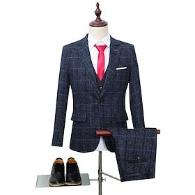 Retro Vintage Roaring 20s 1920s Three Piece Suit Suit Trousers The Great Gatsby Gentleman Gangster Men's Masquerade Wedding Wedding Guest Party / Evening Adult