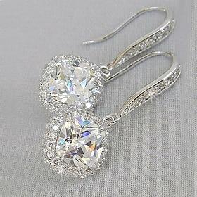 Women's Zircon Earrings Fine Jewelry Classic Precious Stylish Simple Earrings Jewelry White For Wedding Party 1 Pair