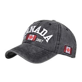 Men's Baseball Cap Sun Hat Black Wine Cotton Washed Travel Beach Outdoor Vacation Letter Adjustable Sunscreen Fashion