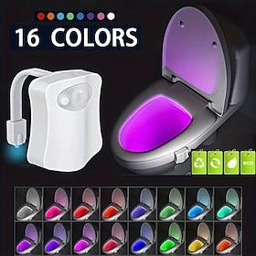 Toilet Night Light PIR Motion Sensor Toilet Lights LED Washroom Night Lamp 16/8 Colors Toilet Bowl Lighting For Bathroom Washroom