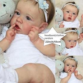 22 inch Reborn Doll Baby Toddler Toy Reborn Toddler Doll Reborn Baby Doll Boy Baby Girl Reborn Baby Doll Saskia Newborn lifelike Gift Hand Made Non Toxic Viny