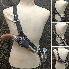 Punk  Gothic Medieval Renaissance Cosplay Costume Scabbard Pirate Warrior Viking Celtic Knight Fancy Dress Men's Pirate Masquerade Stage Renaissance Fair LARP