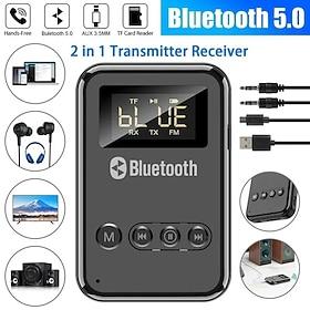 9 IN 1 bluetooth 5.0 Audio Transmitter Receiver Stereo Music Wireless Adapter 3.5mm AUX Jack FM Transmitter for Car TV MP3 PC Valentine's Day Gift