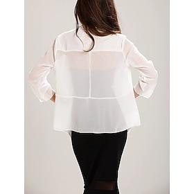 Shawls Women's Wrap Bolero Mother's Wraps Elegant Pure 3/4 Length Sleeve Chiffon Wedding Wraps With Pure Color For Wedding Guest Fall
