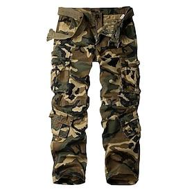 Men's Cargo Pants Work Pants Parachute Pants Pocket Multi Pocket High Rise Solid Colored Wearable Outdoor Full Length Outdoor Casual Streetwear Classic Loose F