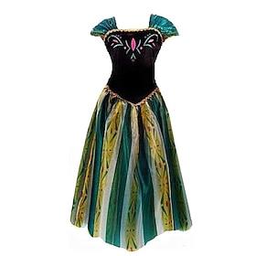 Snow Queen Frosty Fairytale Princess Anna Flower Girl Dress Theme Party Costume Tulle Dresses Cosplay for Women's Adults' Christmas Carnival Masquerade Bachelo