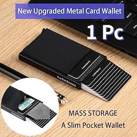 1 Pc Slim Aluminum Wallet Credit Card Holder RFID Wallet Metal Thin Slim Bank Card Case Men Women Pop-up Credit Card Bag