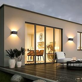 LED Outdoor Wall Lamp 12/24W with Motion Sensor IP65 Waterproof Light Control Suitable for Bathroom Garage Fence Deck Courtyard 110-240V