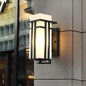 LED Wall Sconce Lighting Fixture IP65 Antique Wall Sconce Lantern External Waterproof Rustproof Aluminum Glass Lantern Wall Lamp Lantern Courtyard Garden Balco