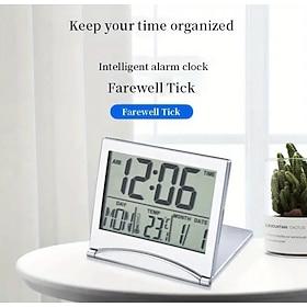 Digital Alarm Clock Alarm Setting 12/24H Used For Temperature And Date Display Of Office Travel And Bedroom Alarm Clocks Desktop Clock Travel Clock Electronic