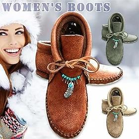 Retro Vintage Medieval Shoes Flat Jazz Boots Viking Fancy Dress Women's Halloween Carnival Casual Daily Teen Adults' Shoes Fall Winter