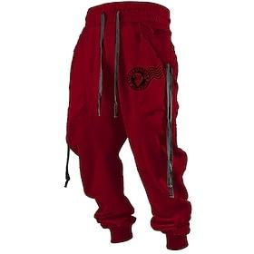 Santa Claus Casual Men's 3D Print Sweatpants Joggers Pants Trousers Outdoor Street Casual Daily Ugly Christmas Polyester White Red  White Khaki S M L Mid Waist