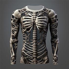 Skull Men's Graphic Skull Skeleton T Shirt Long Sleeve T shirt 3D Print Crew Neck Shirt Fashion Designer Sports Outdoor Holiday Going out Spring Fall Clothin