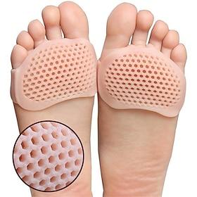 1 Pair Women's High Heel Shoes Forefoot Pads - Silicone Gel Insole For Blister Pain Relief - Honeycomb Fabric For Comfort