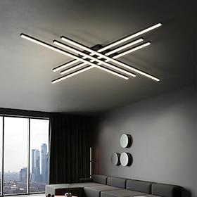 Multi-head Modern Ceiling Light With Remote Dimmable LED Line Semi-recessed Ceiling Light Suitable for Living Room Bedroom Living Room Study Ceiling Lighting L