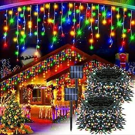 Solar String Light Multi-Colored, Christmas Solar Powered With 8 Modes Waterproof Copper Wire Fairy Lights for Bedroom Patio Garden Tree Party Yard Decoration