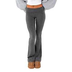 Dame Slengbukse Bukser عادي Lav Midje Full lengde Lysegrå Høst