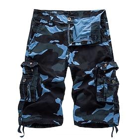 Men's Cargo Shorts Hiking Shorts Pocket Multi Pocket Camouflage Comfort Outdoor Short Casual Sports Cargo Shorts Chino Camouflage Red Yellow camouflage Inelast