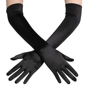 Long Opera Party 20s Satin Gloves Stretchy Adult Size Elbow Length Retro Vintage 1950s 1920s Long Gloves The Great Gatsby Women's Wedding Party Evening Prom Gl