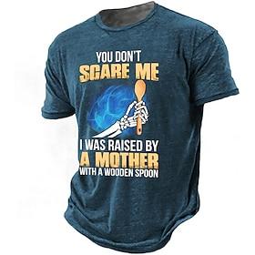 Men's Graphic Skeleton T shirt Short Sleeve T shirt 3D Print Crew Neck Shirt Daily Designer Retro Vintage Sports Outdoor Holiday Going out Green Army Green Dar