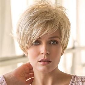 Short Blonde Pixie Cut Wigs for White Women Blonde Synthetic Wigs Natural Layered Short Hair Wigs for Daily Party Use And Halloween …