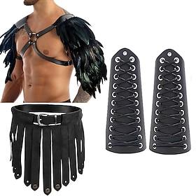 Retro Vintage Punk  Gothic Medieval Armor Outfits Ren Faire Viking Celtic Knight Men's Viking Fantasy Halloween Masquerade Carnival Performance Gay Club Adults