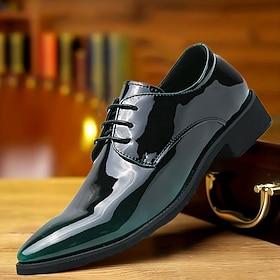 Men's Oxfords Formal Shoes Dress Shoes Walking Casual Daily St. Patrick's Day Microfiber Comfortable Booties / Ankle Boots Loafer Black Green Spring Fall