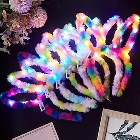 Rabbit Ear Decor Headband Luminous Headwear Led Lights Rabbit Flashing Costume Hair Hoop Halloween Party Hair Accessories