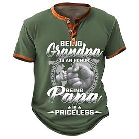 Men's Grandpa Graphic Tee Being Grandpa is an Honor Being Papa is Priceless Short Sleeve