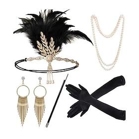 Head Jewelry Necklace Earrings Outfits Flapper Headband Retro Vintage 1920s Alloy For The Great Gatsby Cosplay Carnival Women's Costume Jewelry Fashion Jewelry