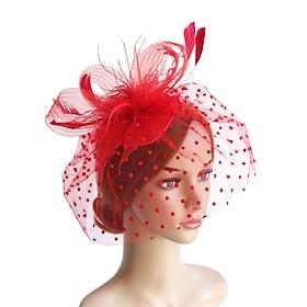 Retro Vintage 1950s 1920s Headpiece Party Costume Fascinator Hat Hat Women's Masquerade Vacation Event / Party Date Adults' Hat All Seasons