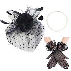 Retro Vintage 1950s 1920s Headpiece Party Costume Fascinator Hat Hat Women's Masquerade Vacation Event / Party Date Adults' Gloves Necklace Hat All Seasons