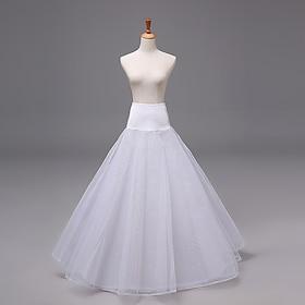 Rococo Victorian Floor Length Petticoat Hoop Skirt Tutu Tulle Skirt Bridal Solid Color A-Line Fancy Dress Women's Halloween Masquerade Wedding Party Carnival o