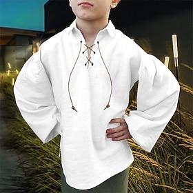 Middeleeuws Renaissance 17e eeuw Blouse / overhemd Cosplay kostuum Tuniek Ridder Viking Ranger Walhalla Jongens Trekkoord Halloween Maskerade Casual / Dagelijk